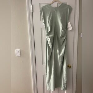 Zara Green Sheath Dress with Cap Dolman Sleeves